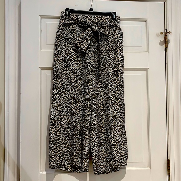 Jcrew 100% Silk Leopard Pants, Wide-leg - Picture 1 of 11